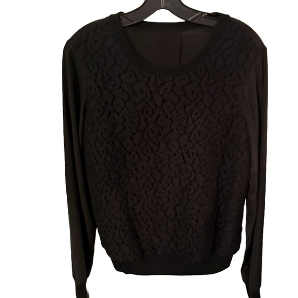 VINCE Black Long Sleeve Silk & Cotton Women's  Top Medium Fabulous $195 - Picture 2 of 10